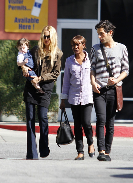 rachel Zoe and son Skyler grab a bite to eat with a friend at Hugo's Restaurant in Los Angeles, California on February 23, 2011.