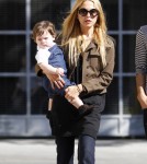 rachel Zoe and son Skyler grab a bite to eat with a friend at Hugo's Restaurant in Los Angeles, California on February 23, 2011.