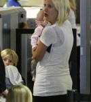 Tori Spelling and her family arrived at LAX airport in Los Angeles, California on February 12, 2012 ready to take flight out of town.