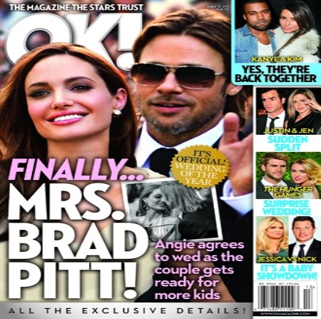 Pregnant With Twins Angelina Jolie Agrees To Marry Brad Pitt (Photo)