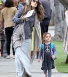 Alessandra Ambrosio picked up her daughter Anja Louise Ambrósio Mazur from school on March 16, 2012. Alessandra and her little one then hit up the Baby Gap with a friend for some shopping before heading on their way.