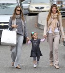 Alessandra Ambrosio picked up her daughter Anja Louise Ambrósio Mazur from school on March 16, 2012. Alessandra and her little one then hit up the Baby Gap with a friend for some shopping before heading on their way.
