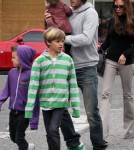 Soccer star David Beckman took his family out for lunch at Tsujitsa Artisan Noodles and then went shopping at the Black market store in los Angeles, California on March 17, 2012.