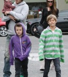 Soccer star David Beckman took his family out for lunch at Tsujitsa Artisan Noodles and then went shopping at the Black market store in los Angeles, California on March 17, 2012.
