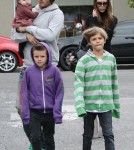 Soccer star David Beckman took his family out for lunch at Tsujitsa Artisan Noodles and then went shopping at the Black market store in los Angeles, California on March 17, 2012.