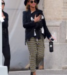 Beyonce Knowles took a stroll with her baby daughter Blue Ivy Carter strapped to her chest on March 12, 2012 through New York City, New York with her mother Tina Knowles.