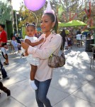 Christina Milian celebrates her daughter Violet's second birthday with friends and family at Giggles N Hugs children's restaurant.