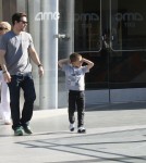 Actor Mark Wahlberg takes his sons Michael and Brendan to the movies in Century City, California on March 3, 2012