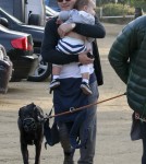 Orlando Bloom took his son Flynn Bloom and their dog to Runyon Canyon Park in Los Angeles, California on March 30, 2012.