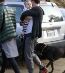 Orlando Bloom took his son Flynn Bloom and their dog to Runyon Canyon Park in Los Angeles, California on March 30, 2012.