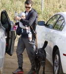 Orlando Bloom took his son Flynn Bloom and their dog to Runyon Canyon Park in Los Angeles, California on March 30, 2012.