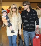 Stylist Rachel Zoe and husband Rodger Berman out shopping with their son Skyler in Beverly Hills, CA on March 2, 2012.