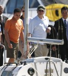 Robert De Niro, his wife Grace Hightower, their son Elliot De Niro and other family members spending the day out on yacht in Perth, Western Australia on March 26, 2012.