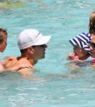 Mark Wahlberg And His Kids Play In The Pool