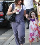 Soleil Moon Frye and husband Jason Goldberg taking their daughters Poet and Jagger to an Easter party in West Hollywood, California on April 7, 2012.