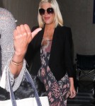 Newly pregnant actress Tori Spelling was seen arriving at LAX in Los Angeles, California on April 6, 2012.