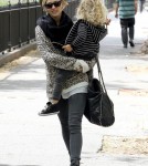 Ashlee Simpson and Vincent Piazza take her son Bronx for a walk in New York City.