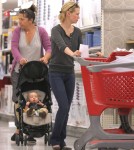 January Jones And Son Xander Shopping At Target
