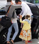 Jessica Alba & Family grabbing a bite to eat at Nate 'n Al of Beverly Hills Delicatessen.