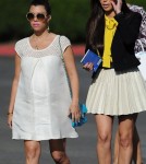 Kourtney Kardashian and family leaving church after an Easter service in Los Angeles