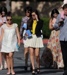 Kourtney Kardashian and family leaving church after an Easter service in Los Angeles