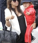 Kourtney Kardashian with son Mason Disick at LAX - April 21