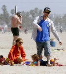 Nicole Richie and husband Joel Madden taking Harlow and Sparrow to the beach in Malibu April 9