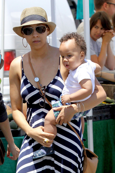 Tia Mowry and husband Cory Hardrict enjoy a day with their baby son Cree at the Farmer’s Market in LA