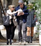 "Thor" star Chris Hemsworth and his wife Elsa Pataky take a walk through London, England on May 16, 2012 with their newborn daughter India Rose (born on May 11, 2012). They were joined by Chris and Elsa's family.