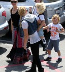 Gwen Stefani took sons Kingston and Zuma along with their grandma to their school festival in Encino, CA on May 6th, 2012. While there, an ambulance showed up rumored to be for the singer!