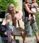 Singer Jamie Lynn Spears, her daughter Maddie Aldridge and her mother Lynne Spears out shopping and getting some ice cream in West Hollywood, California on May 6, 2012.