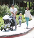 Jessica Alba and Cash Warren at the park with their daughters Honor and Haven May 12