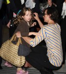 Milla Jovovich and her daughter Ever touch down in Nice, France - May 22