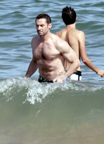 Hugh Jackman Hits The Beach With His Kids 0621