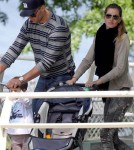 Tom Brady and Gisele Bundchen taking Benjamin to the park in Boston - June 1