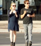 Pregnant Anna Paquin and Stephen Moyer eat Pinkberry in LA - June 19