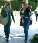 'Mad Men' actress January Jones and her son Xander spotted out with a friend in West Hollywood, California on June 9, 2012.