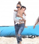 Jennifer Lopez and her boyfriend Casper Smart with Max and Emme at the beach in Rio de Janeiro - June 25
