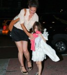 Date night at the movies for mom Katie Holmes and daughter Suri Cruise in New York, NY on June 23rd, 2012.