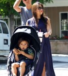 Kourtney Kardashian her husband Scott Disick and son Mason at the Calabasas farmers market - June 16