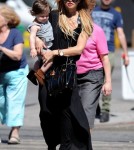 Rachel Zoe and husband Rodger Berman have lunch in Soho with their son, Skyler Morrison Berman