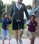 Hugh Jackman Takes Oscar And Ava Jackman To Art Gallery In Sydney 0716