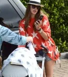 Alessandra Ambrosio with her fiance Jamie Mazur with Anja and Noah in Malibu, CA - July 4