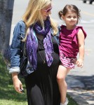 Actress Sarah Michelle Gellar and her daughter Charlotte visiting a friend in Beverly Hills, California on June 30, 2012.