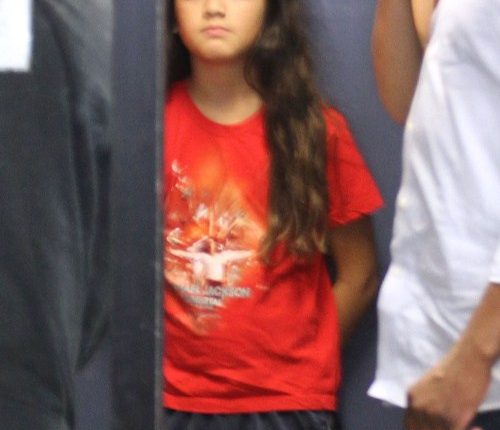 Michael Jackson’s kids Paris, Prince and Blanket arriving with their bodyguards at their lawyers office in West Hollywood, California on August 13, 2012. The kids are in the middle of an ugly custody battle with the Jackson family.