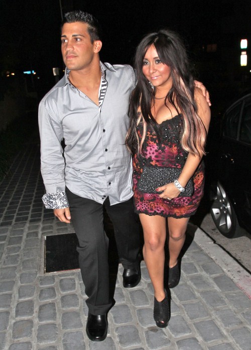 'Jersey Shore' star Nicole 'Snooki' Polizzi and her boyfriend Jionni LaValle out for dinner at the STK restaurant in West Hollywood, CA...