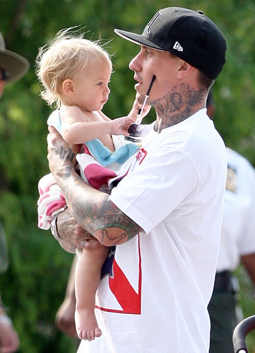 Pink and husband Carey Hart spotted out with their daughter Willow in New York City, New York on September 17, 2012.