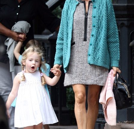 Sarah Jessica Parker helps her daughters Marion and Tabitha into a car in New York City, NY on September 16th, 2012.