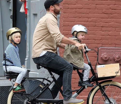 Liev Schreiber Takes His Boys For A Bike Ride