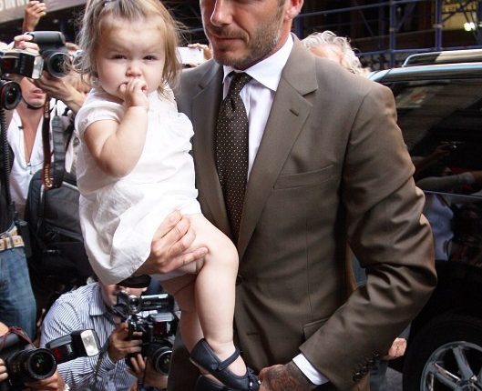 Victoria, David and Harper Beckham step out for lunch at Balthazar in New York City, New York on September 9, 2012.